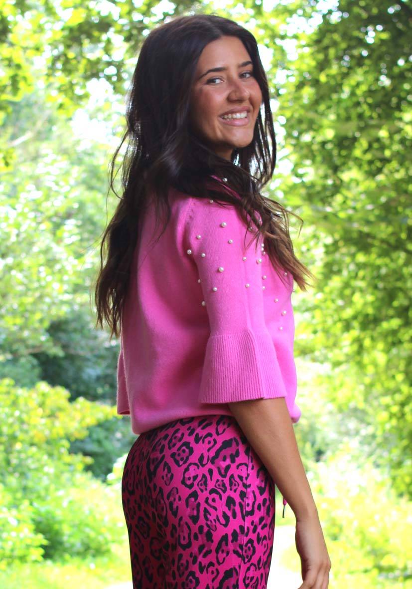 Miss Goodlife Pullover Pearl Roundneck – pink im Angebot