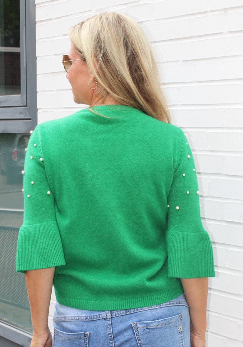Miss Goodlife Pullover Pearl Roundneck – green Schlussverkauf