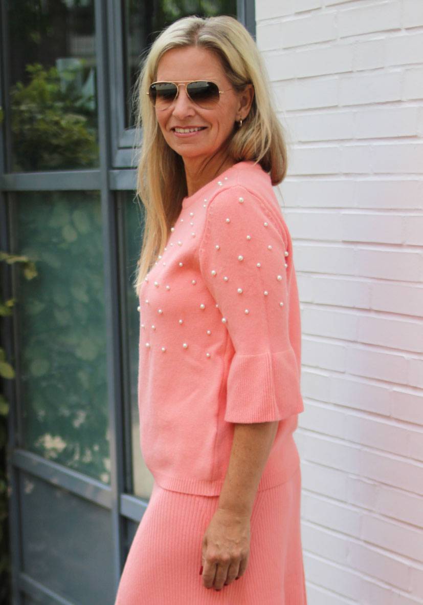 Miss Goodlife Pullover Pearl Roundneck – peach Günstiger Verkauf