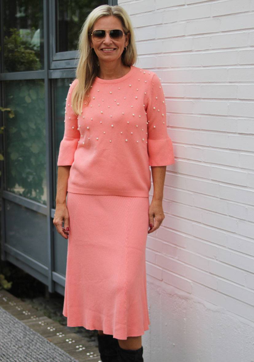 Miss Goodlife Pullover Pearl Roundneck – peach Günstiger Verkauf