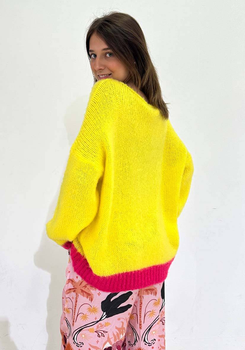 Miss Goodlife Pullover Heart – yellow Begrenztes Angebot