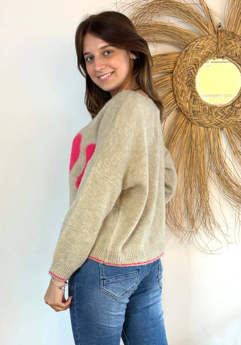Miss Goodlife Pullover Love – sand Online Shopping