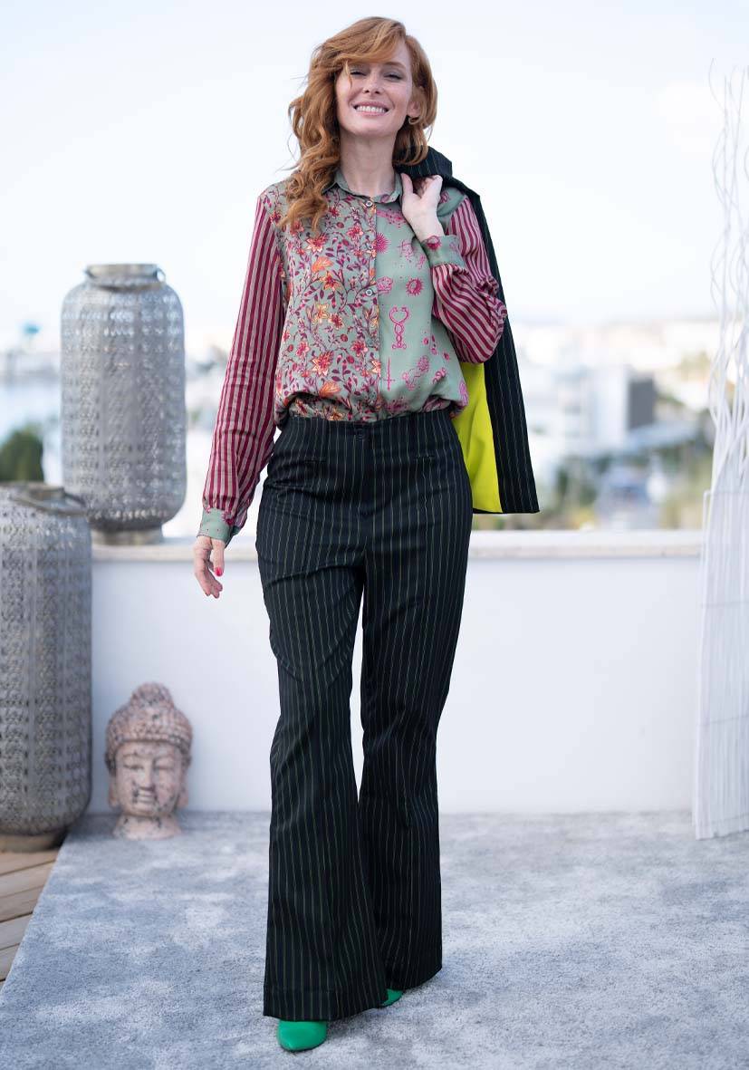 Miss Goodlife Pants Neon Pinstripes – neonyellow Begrenzt auf 3 Tage