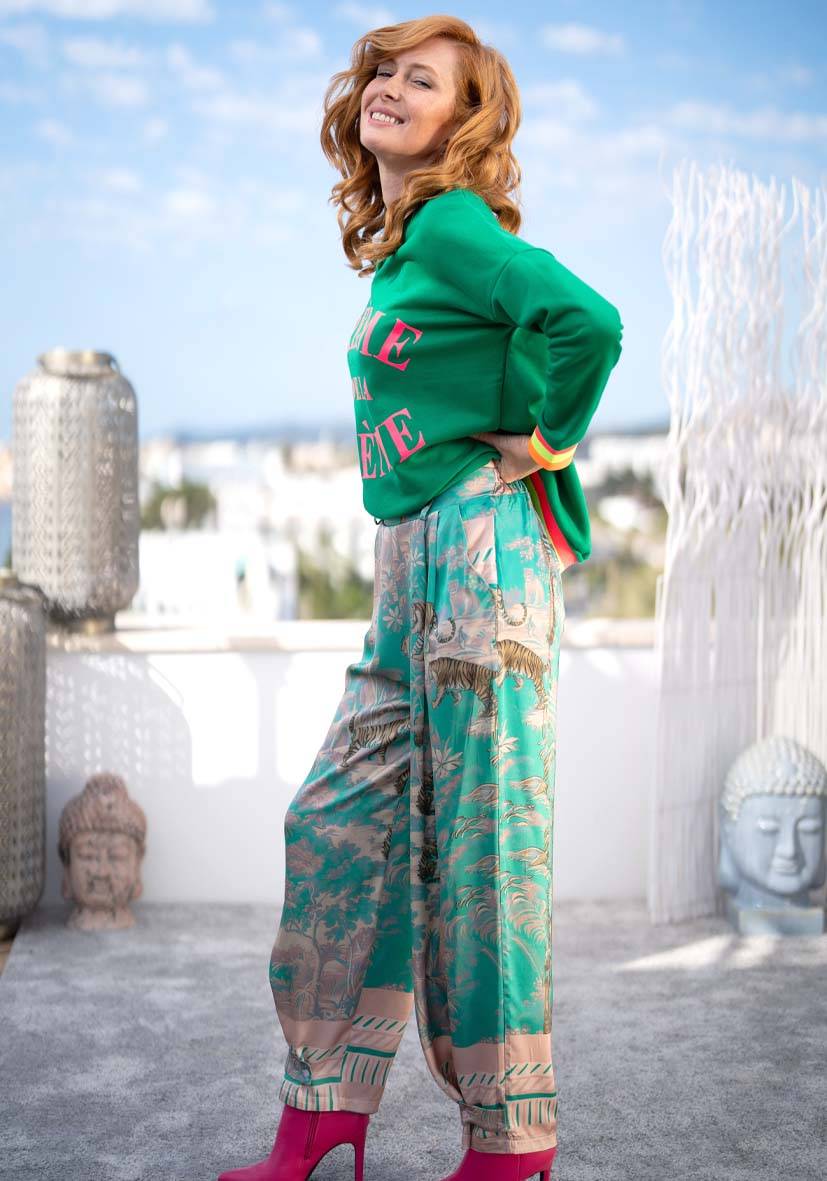 Miss Goodlife Pants Tiger in the jungle – green Rabatte dieses Monats