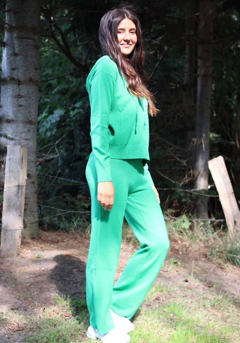 Miss Goodlife Pants Knitted Culotte – green Verkauf
