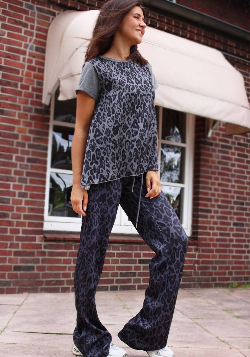 Miss Goodlife Wide Leg Pants Leo – anthracite Kostenloser Versand