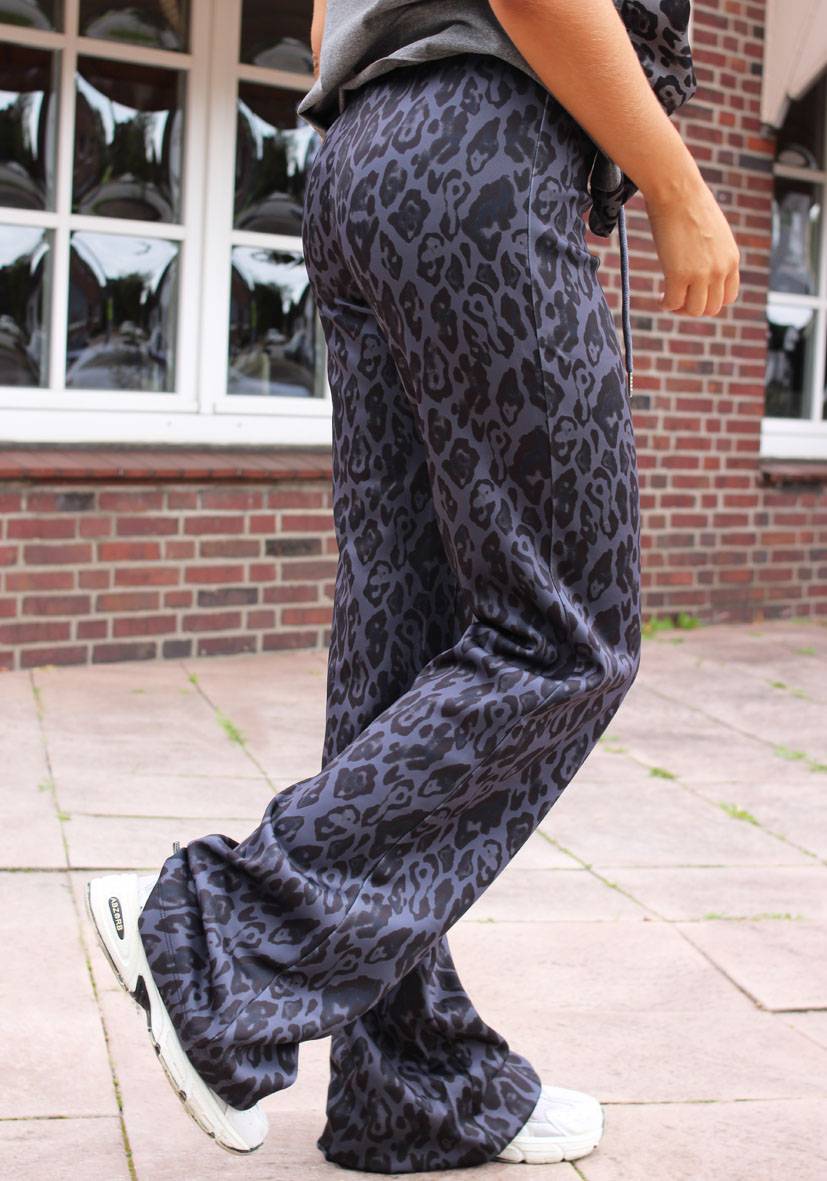 Miss Goodlife Wide Leg Pants Leo – anthracite Kostenloser Versand