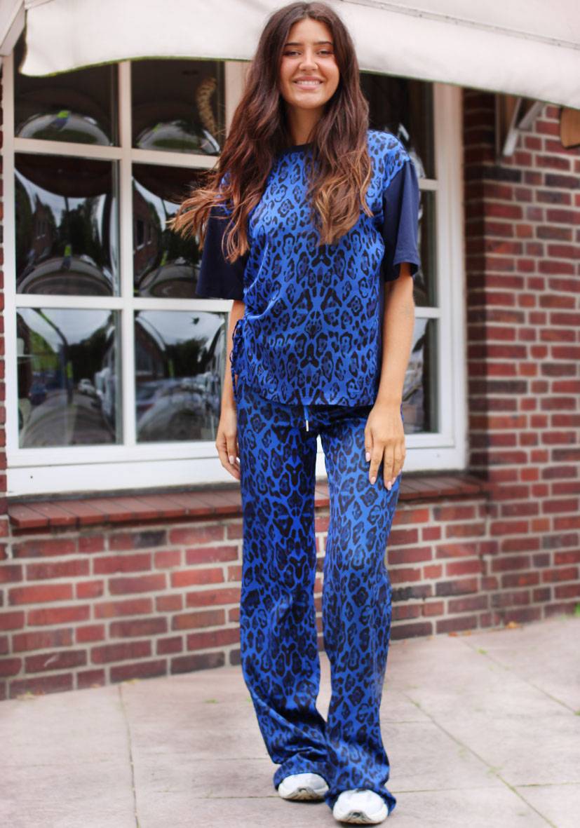 Miss Goodlife Wide Leg Pants Leo – blue Limitierter Zeitrabatt