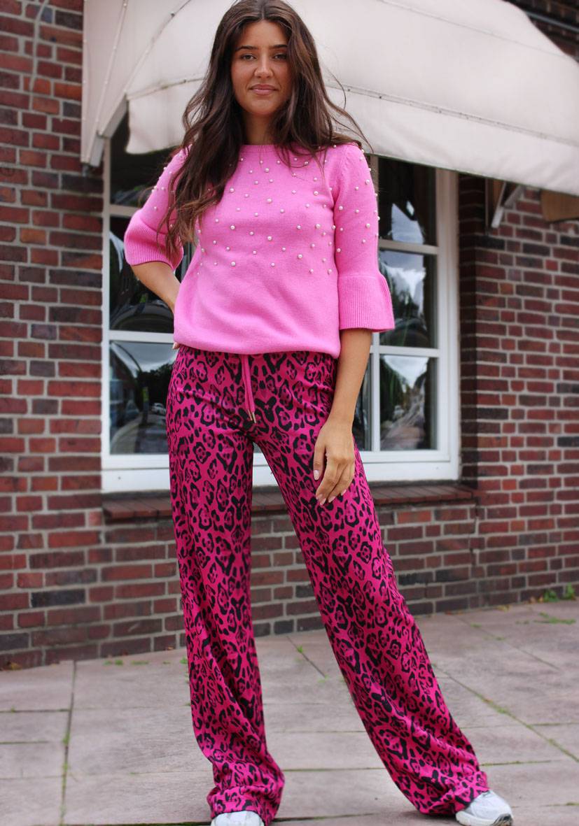 Miss Goodlife Wide Leg Pants Leo – pink Fabrikpreis