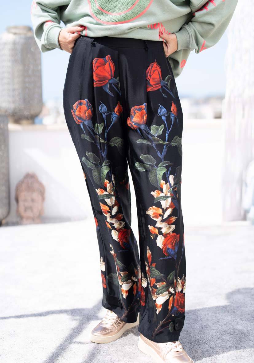 Miss Goodlife Pants Roses – black Black Friday