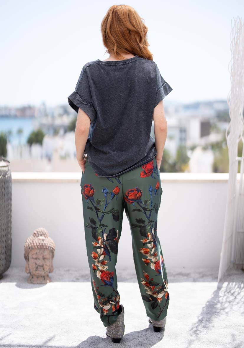 Miss Goodlife Pants Roses – green Cyber Monday