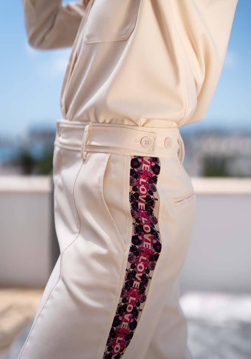 Miss Goodlife Pants Border Love – white Weihnachtsangebot