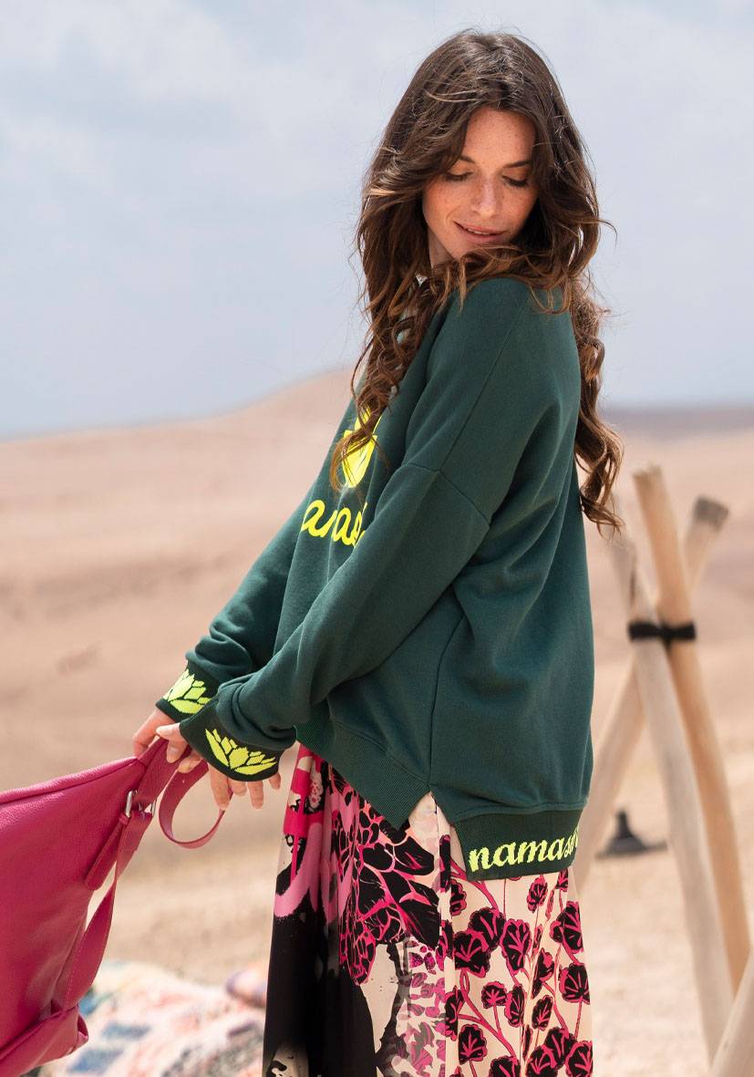 Miss Goodlife V-Neck Namasté – green/neonyellow Letzte 3 Tage
