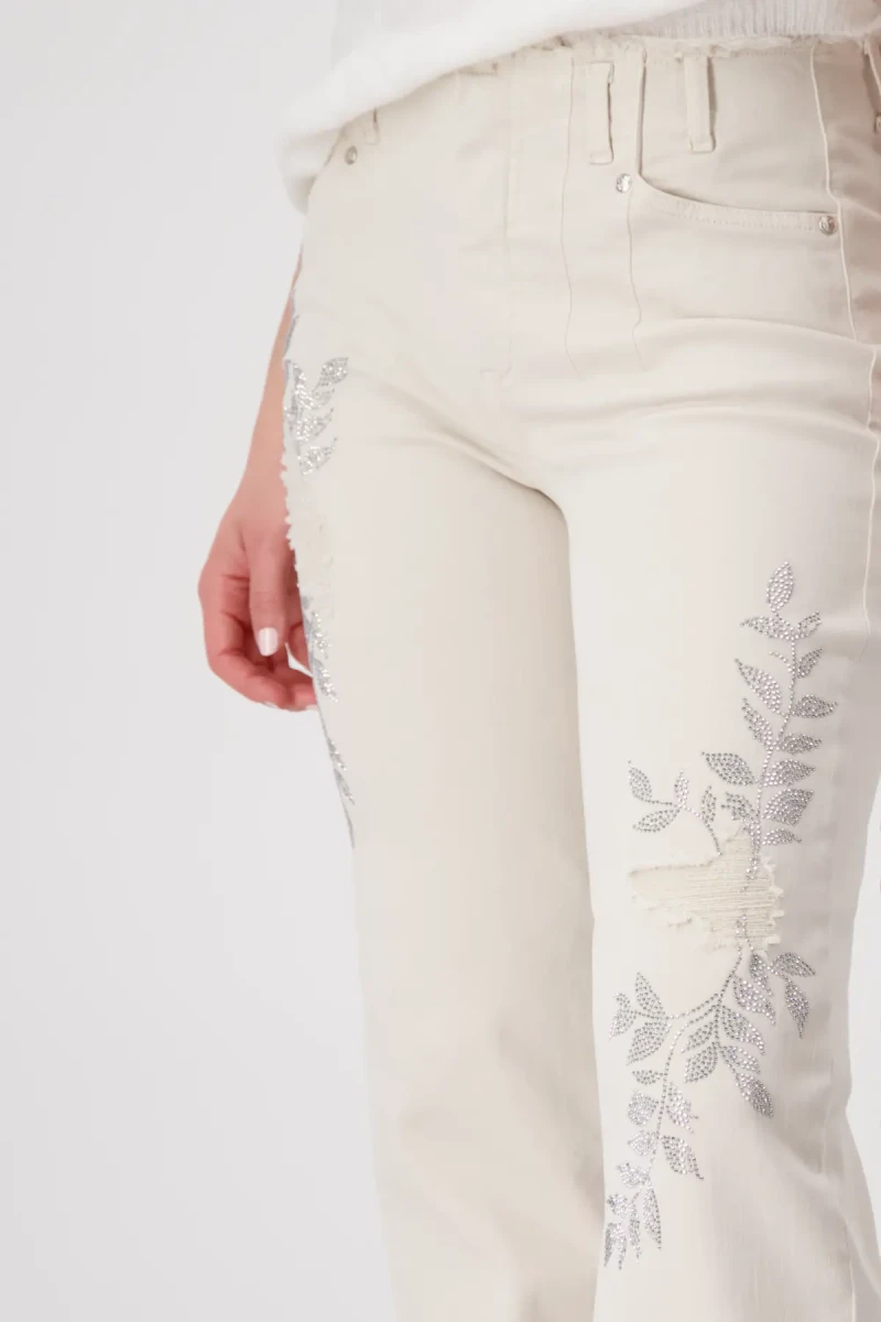 Monari Wide Leg Hose mit Schmuck Günstig kaufen