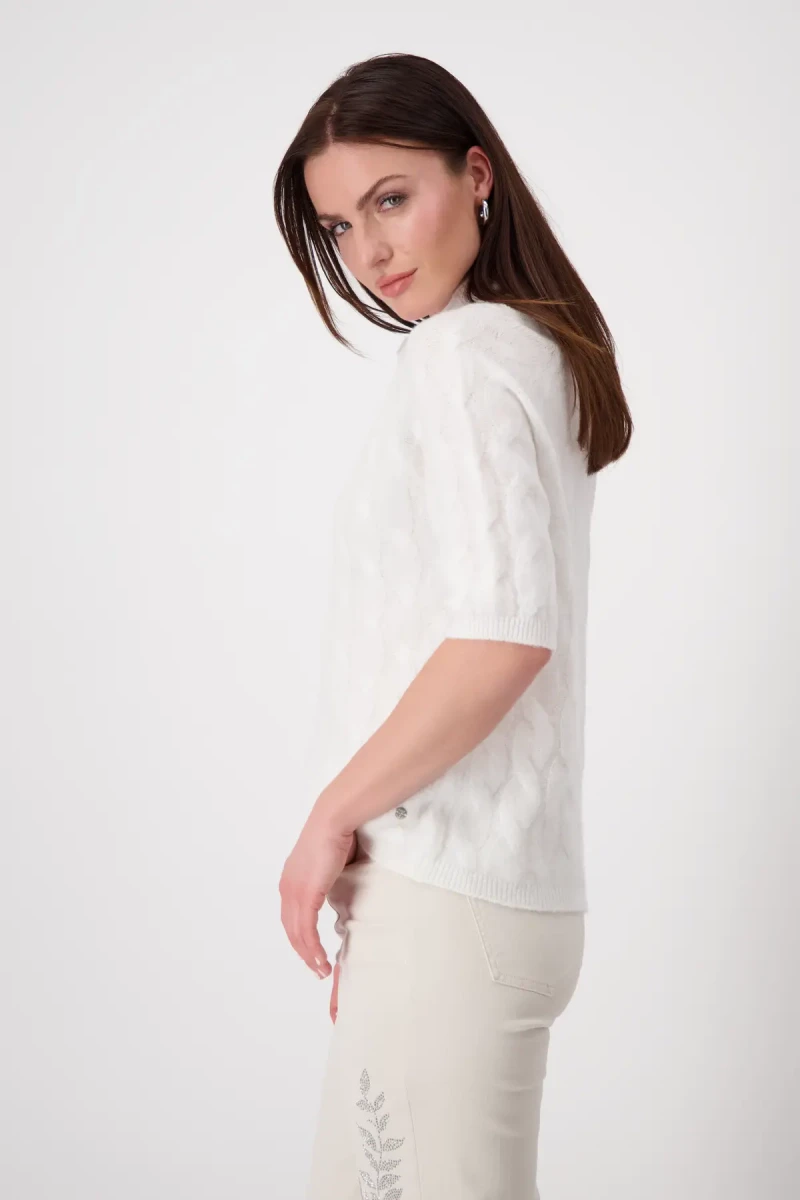 Monari Flauschiger Pullover mit Zopfmuster Flash Sale