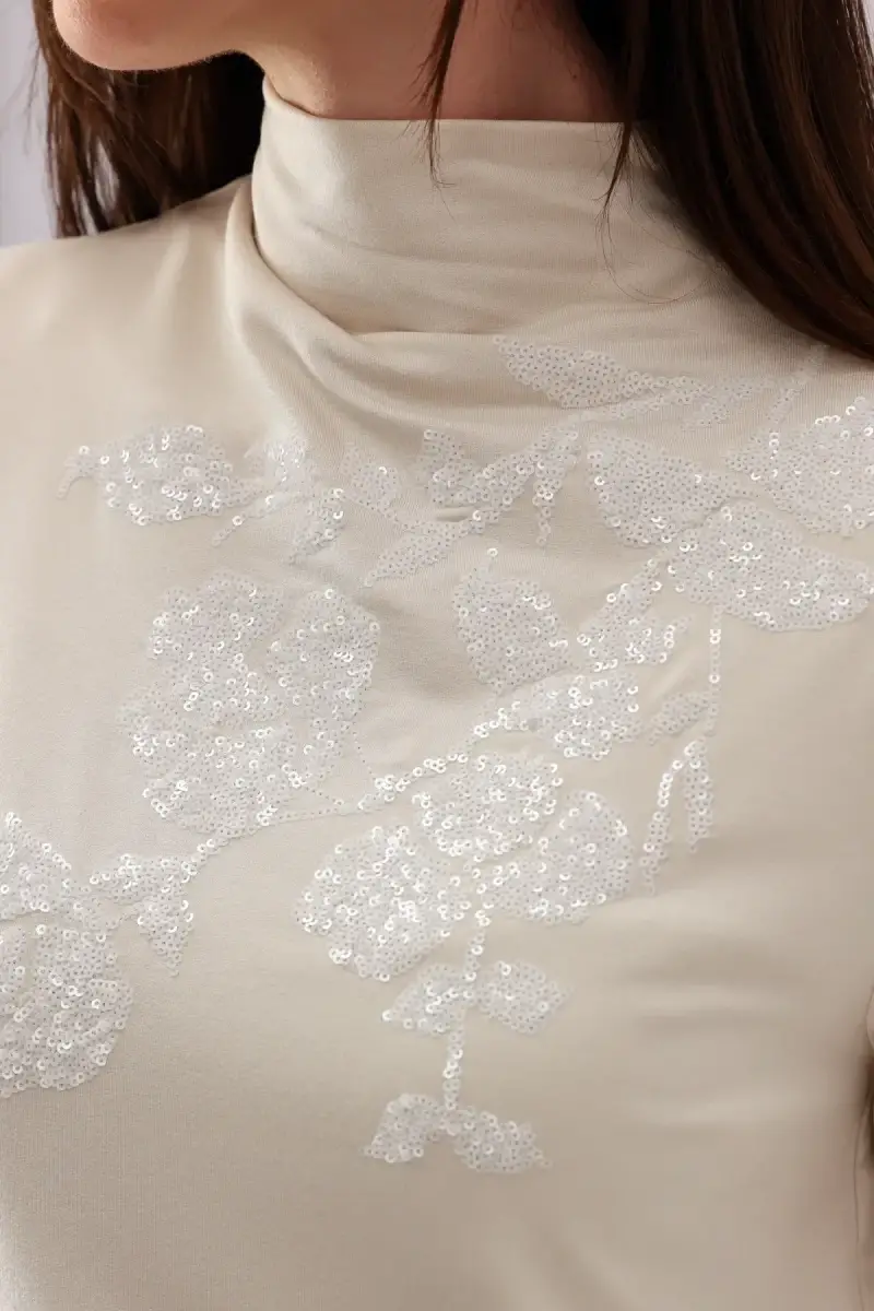 Monari Shirt mit toniger Pailletten-Blume Online Shopping