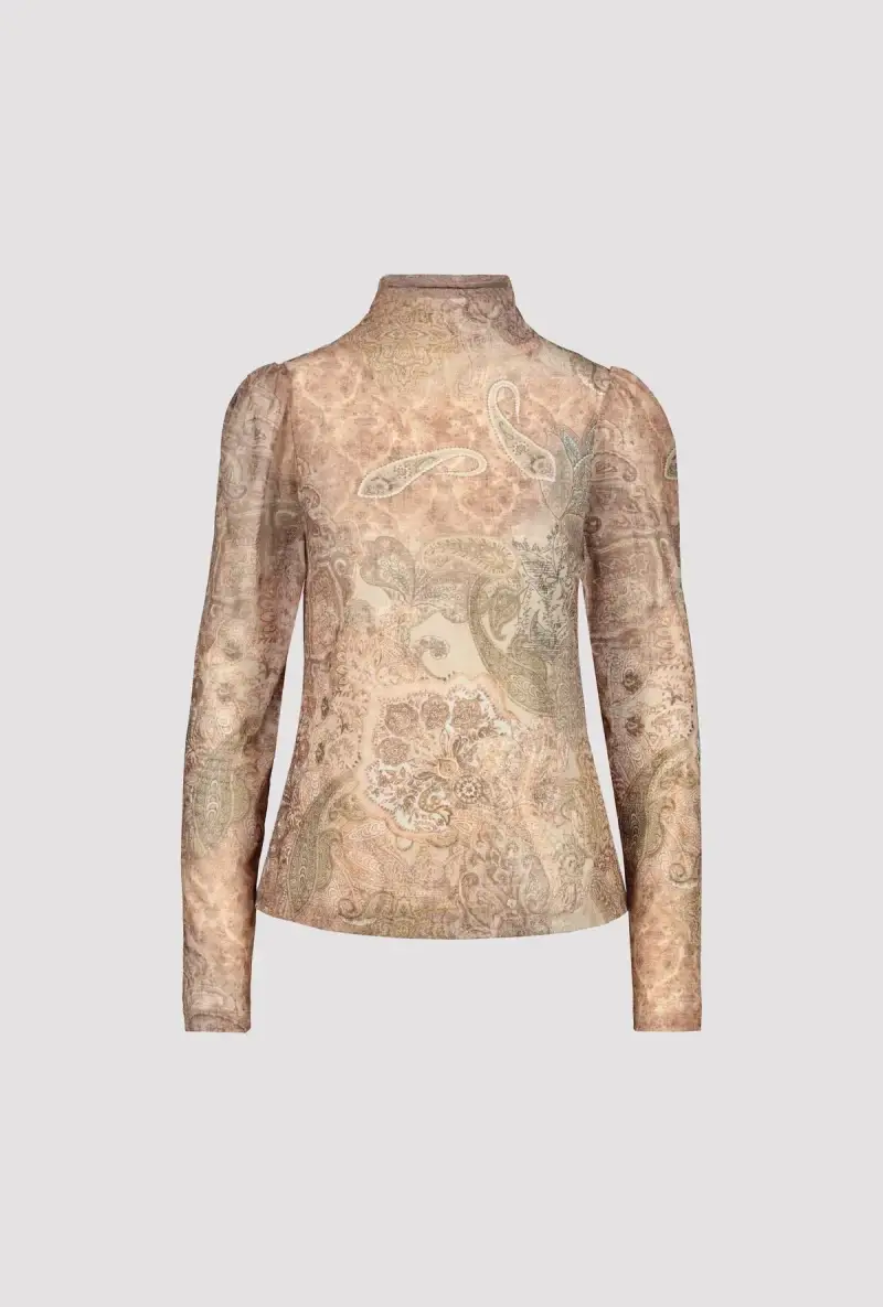 Monari Mesh Shirt mit Paisleymuster Weihnachtsangebot