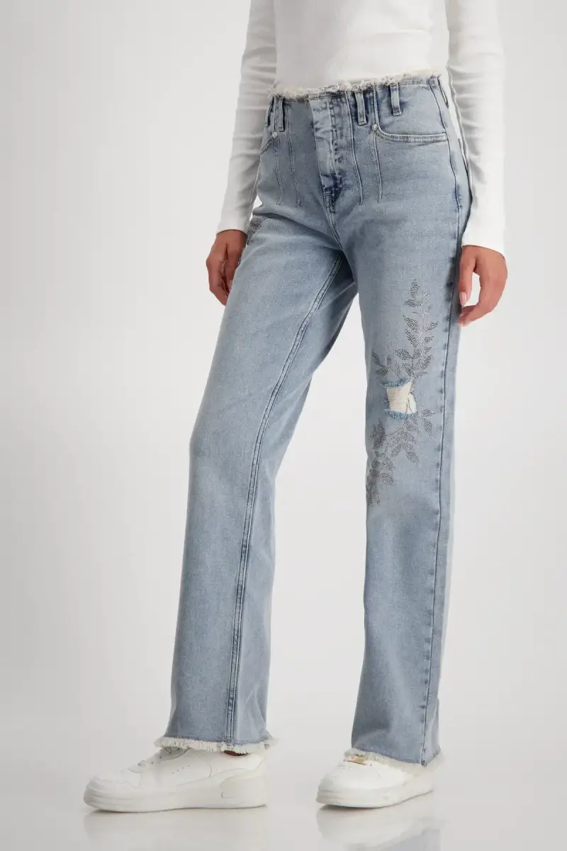 Monari Wide Leg Jeans mit Schmuck Muttertagsangebot