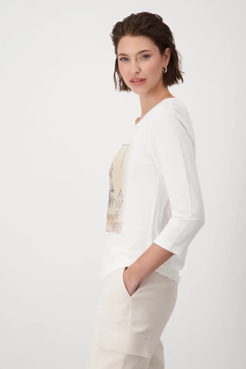 Monari Shirt mit High Heels Print Große Rabatte