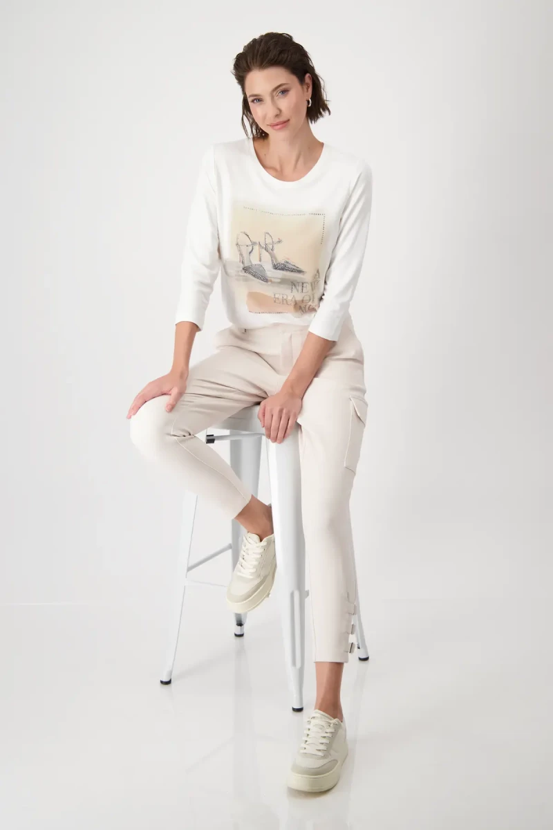 Monari Shirt mit High Heels Print Große Rabatte