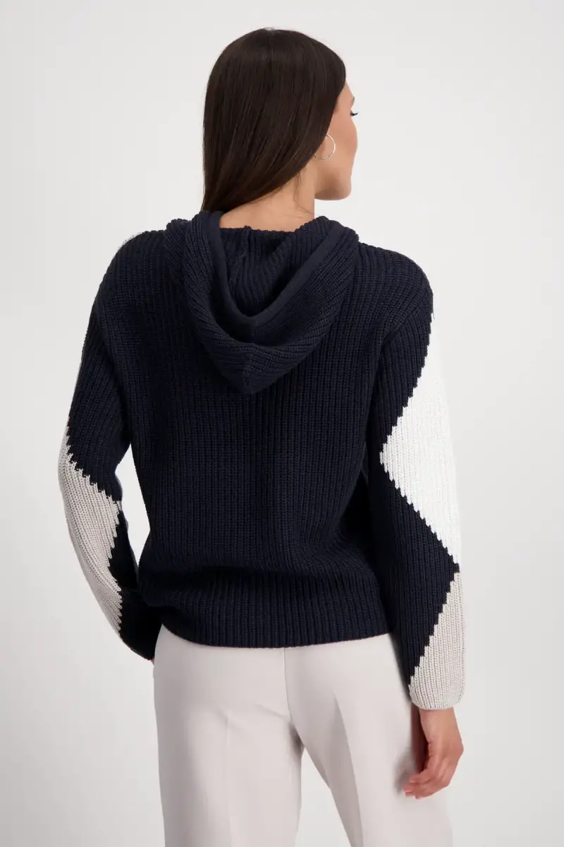 Monari Kapuzenpullover mit Rauten Neueste Stile