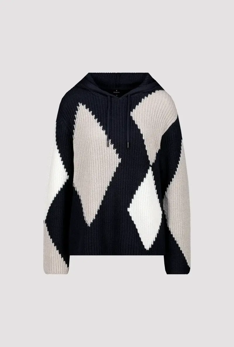 Monari Kapuzenpullover mit Rauten Neueste Stile