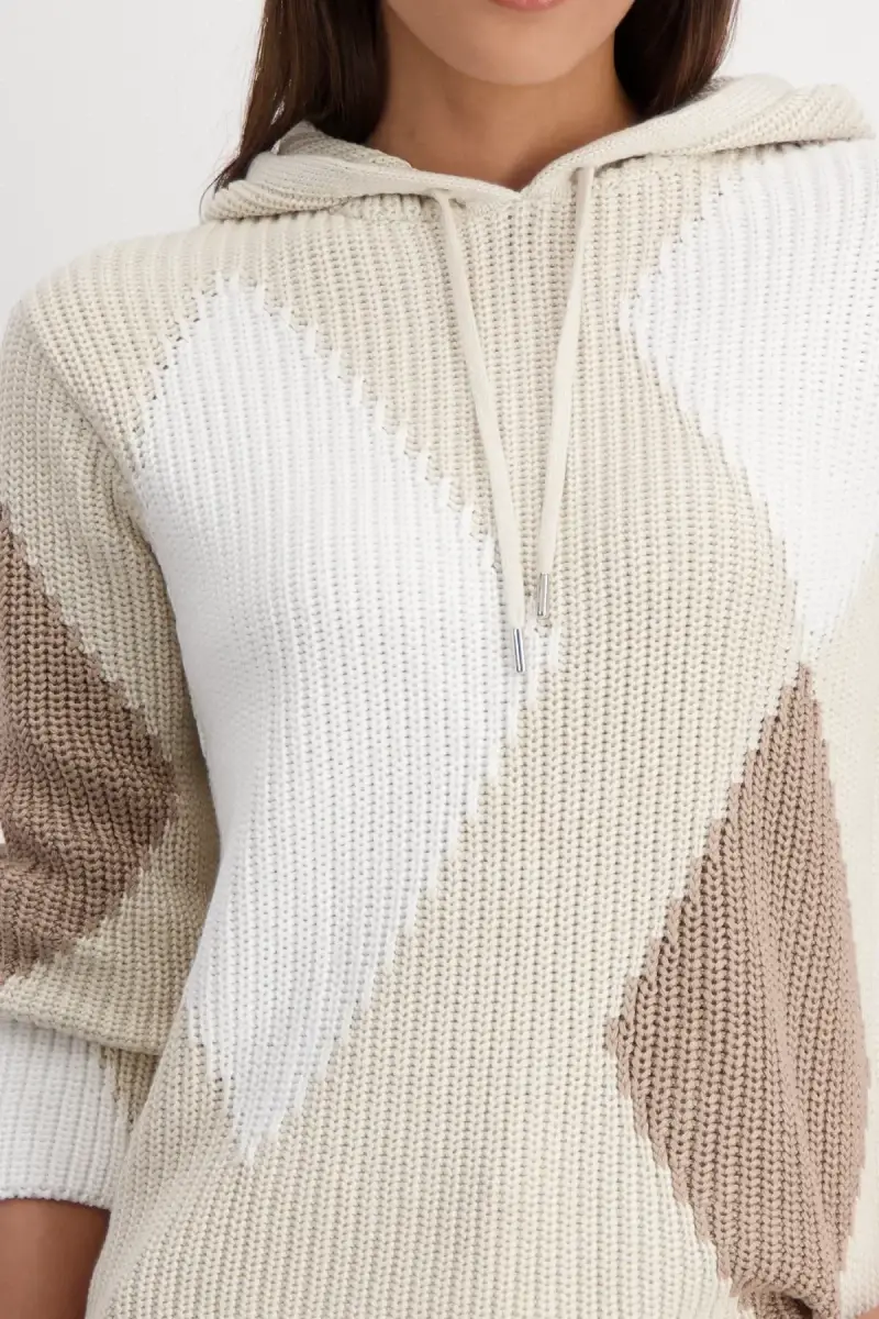 Monari Kapuzenpullover mit Rauten Bis zu 50% Rabatt