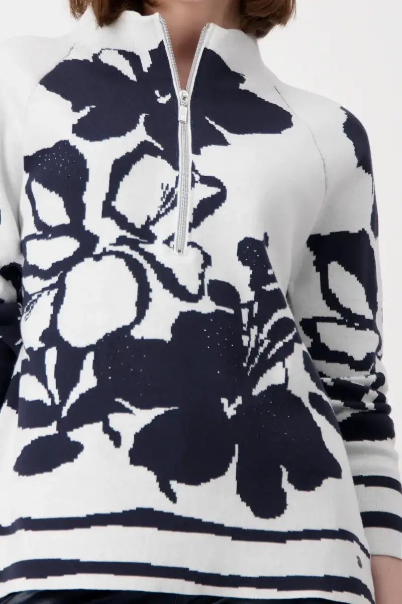Monari Pullover mit Blumenmuster Im Verkauf