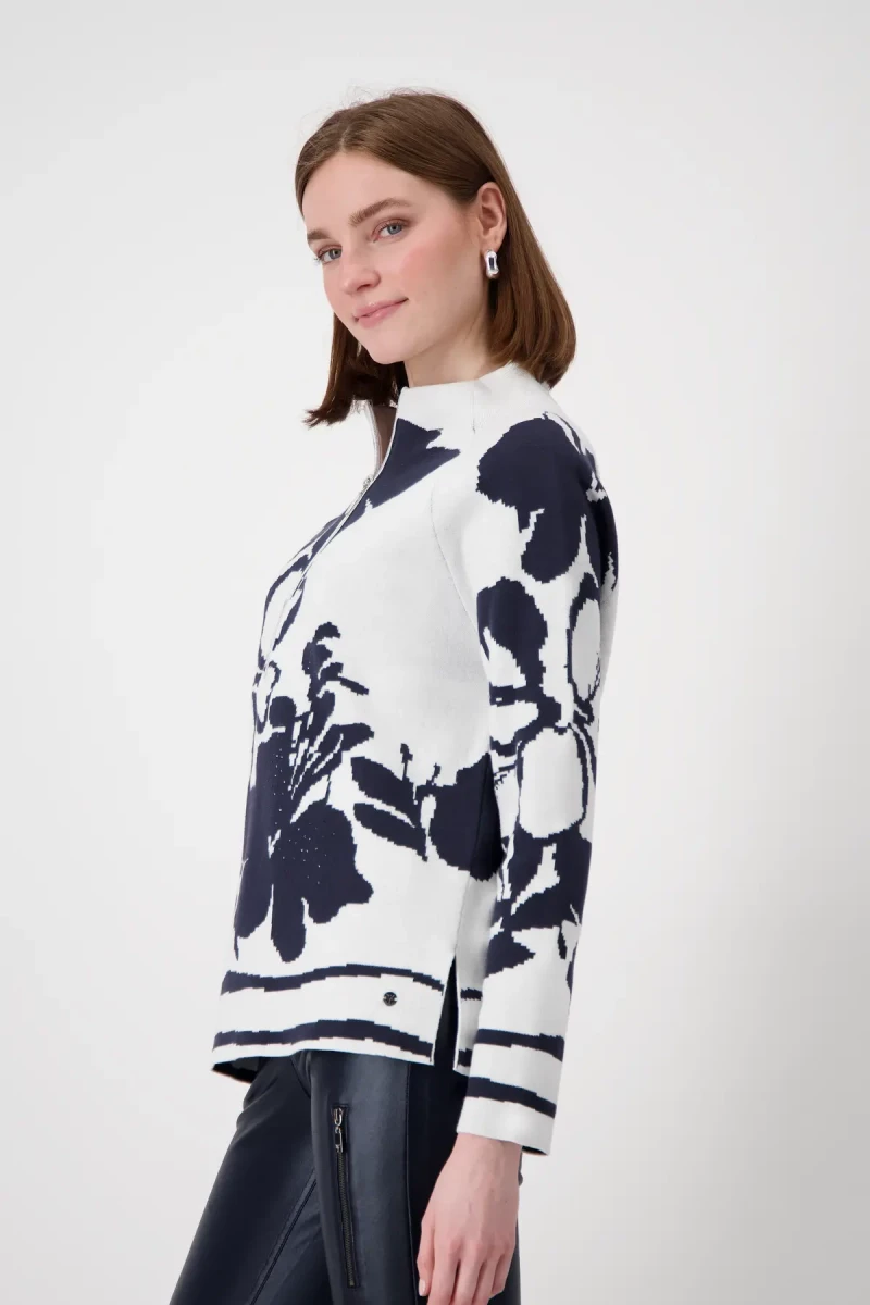 Monari Pullover mit Blumenmuster Im Verkauf