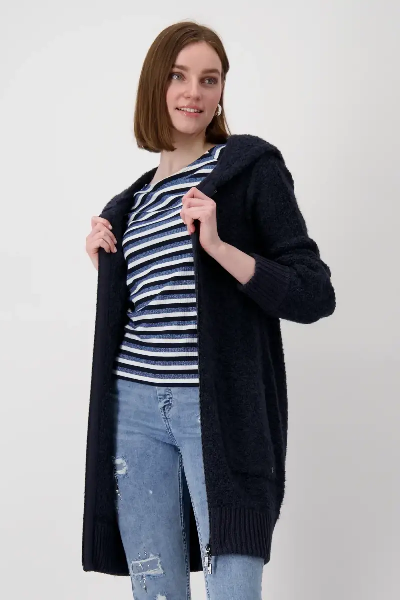 Monari Boucle Jacke mit Kapuze Auslauf