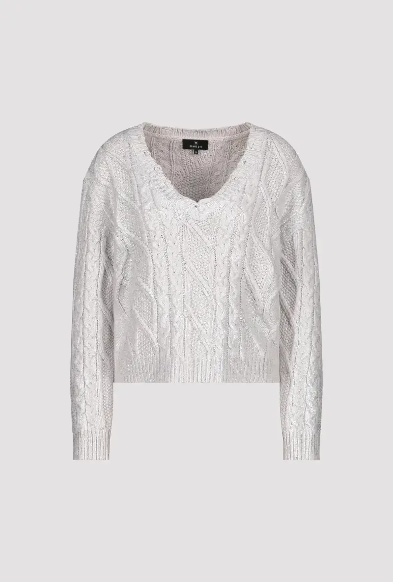 Monari Glänzender Pullover mit Zopfmuster Hotsell