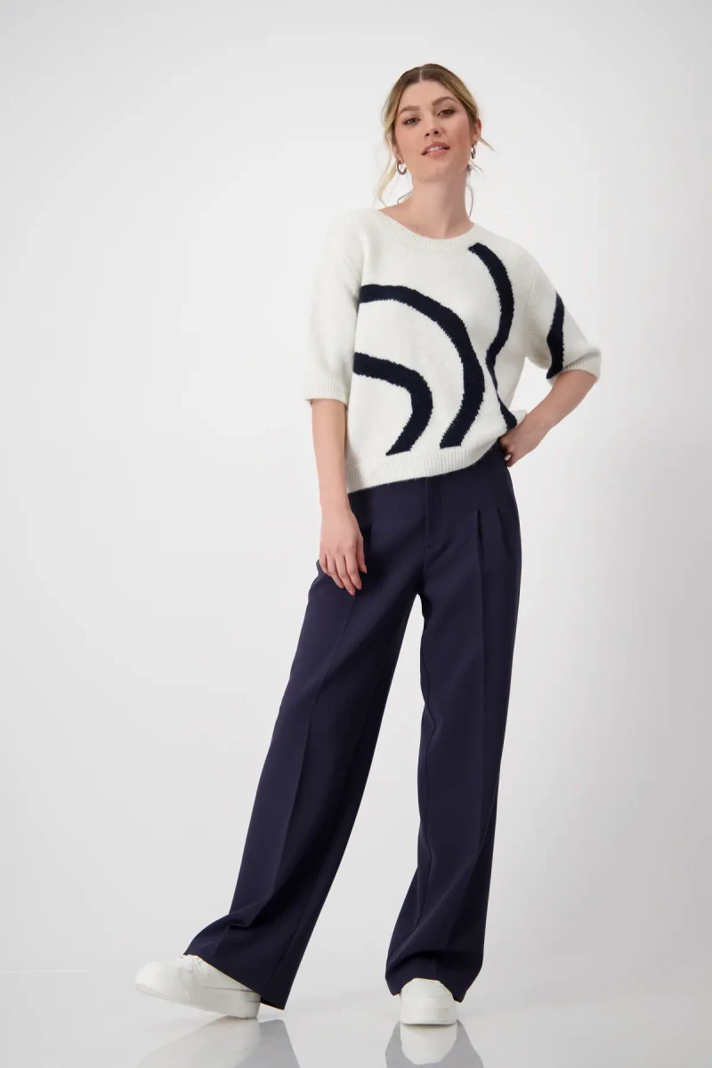 Monari Strickpullover mit Intarsienmuster im Angebot