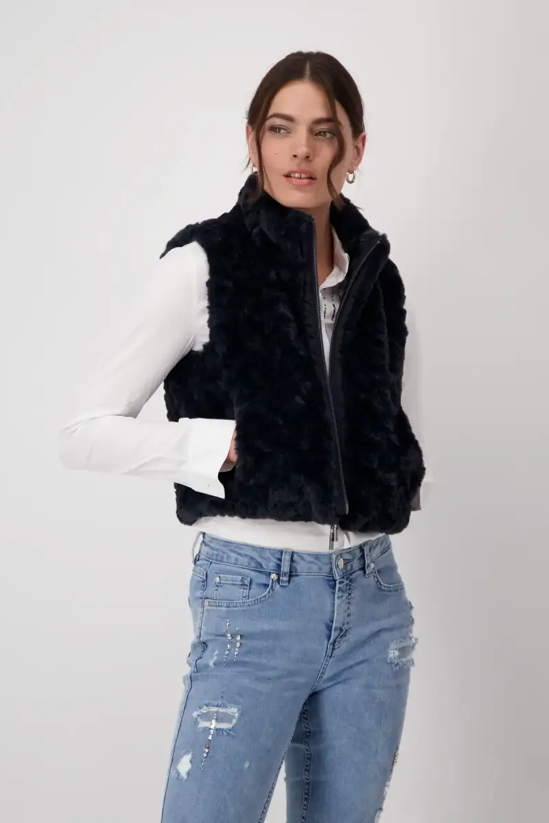 Monari Cropped-Weste mit Taschen Großer Ausverkauf