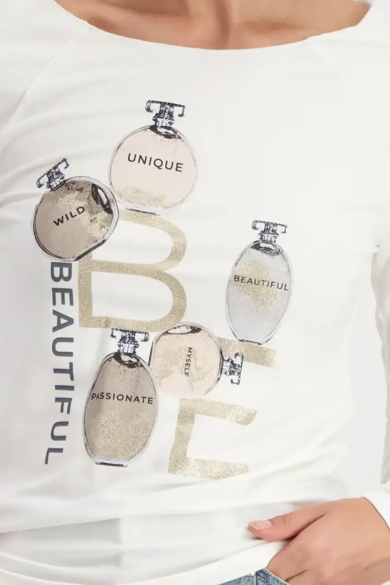 Monari Shirt mit Parfüm Flakons Print Top Angebot