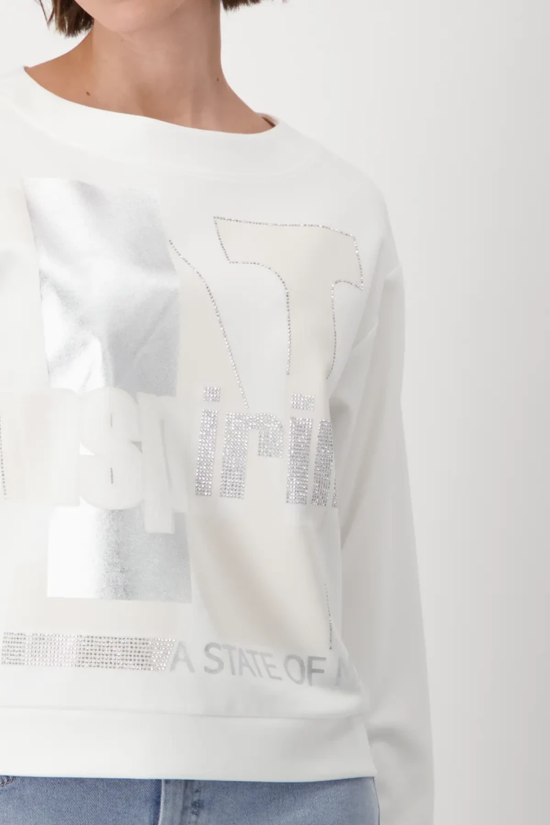 Monari Sweatshirt mit Schrift Neueste Mode