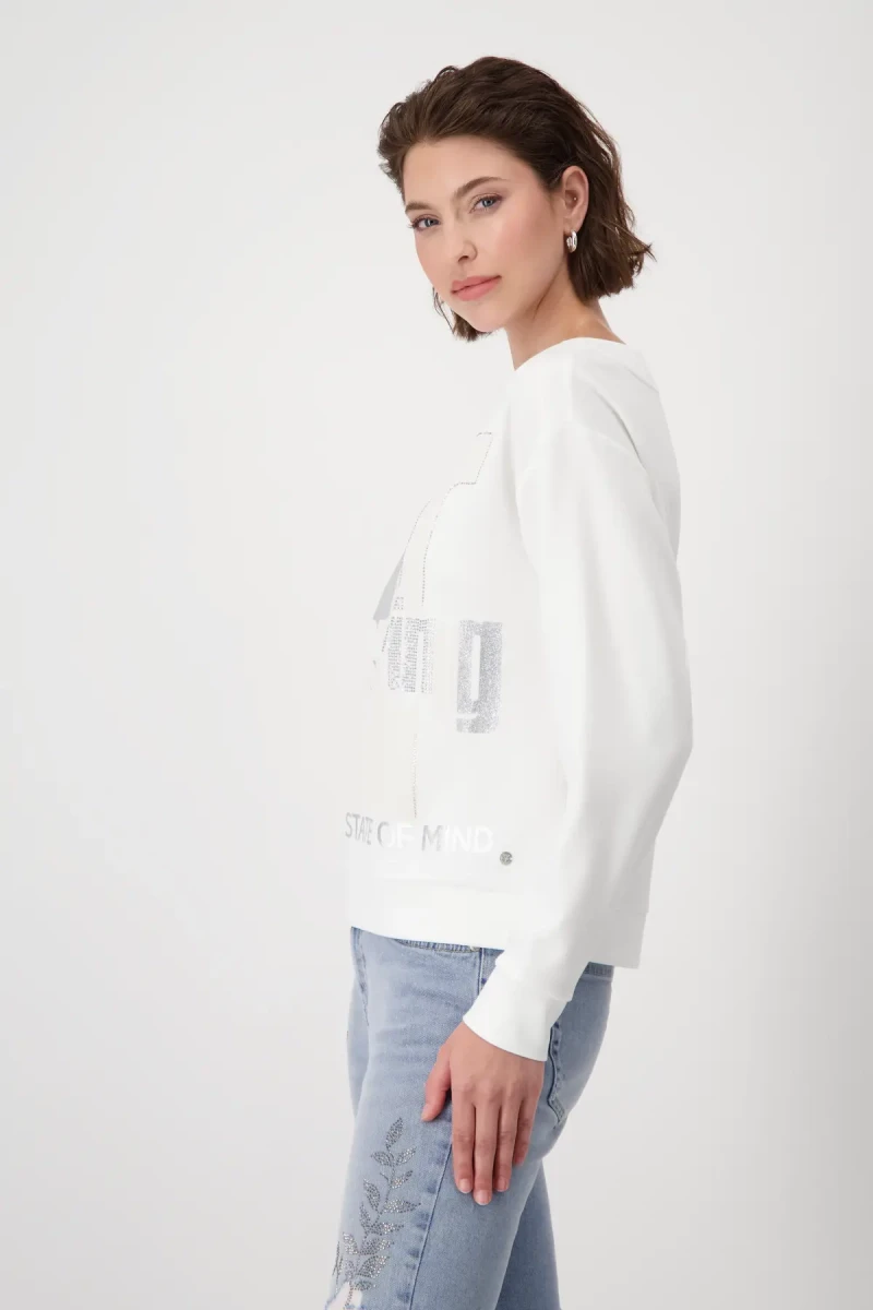 Monari Sweatshirt mit Schrift Neueste Mode