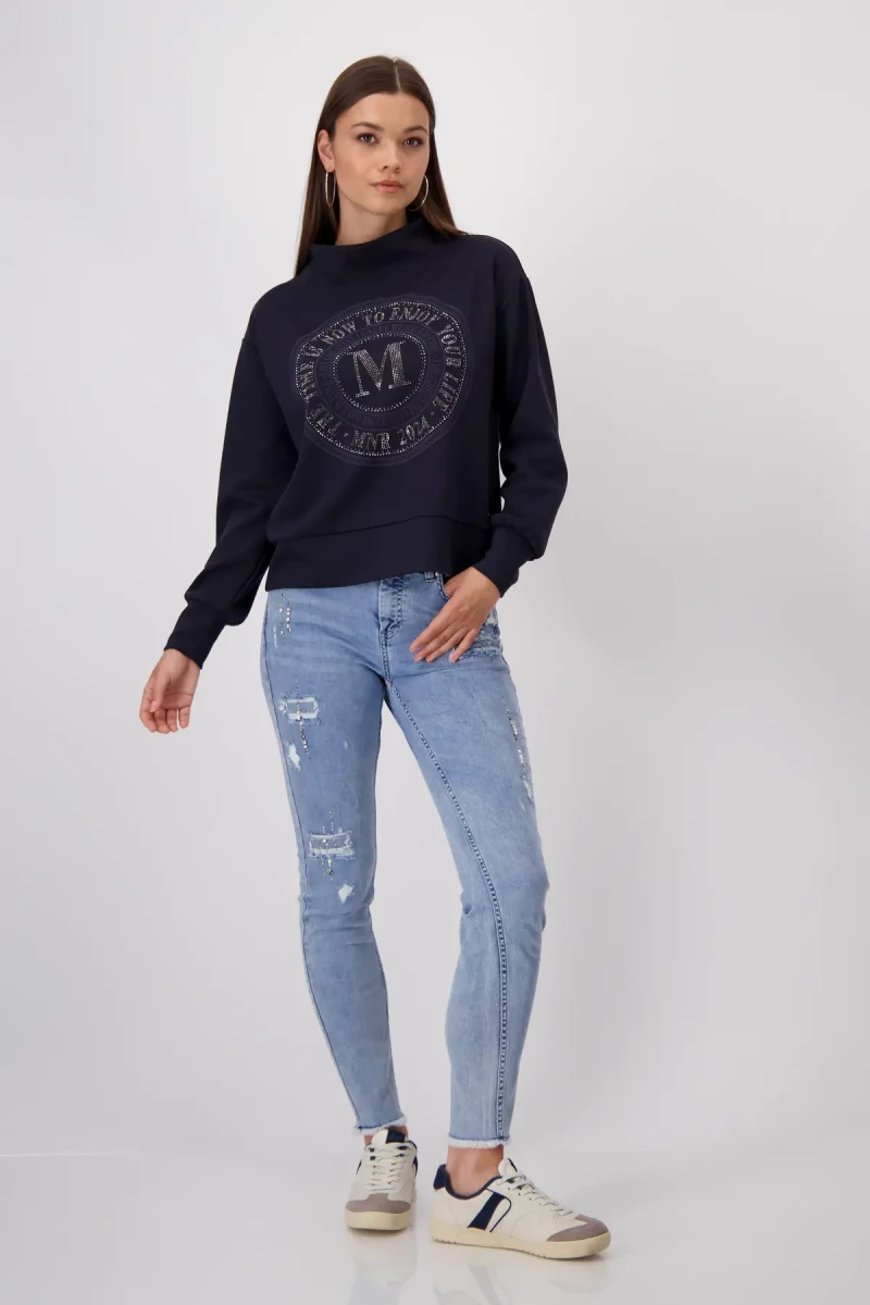 Monari Sweatshirt mit Emblem Print Riesige Ersparnisse