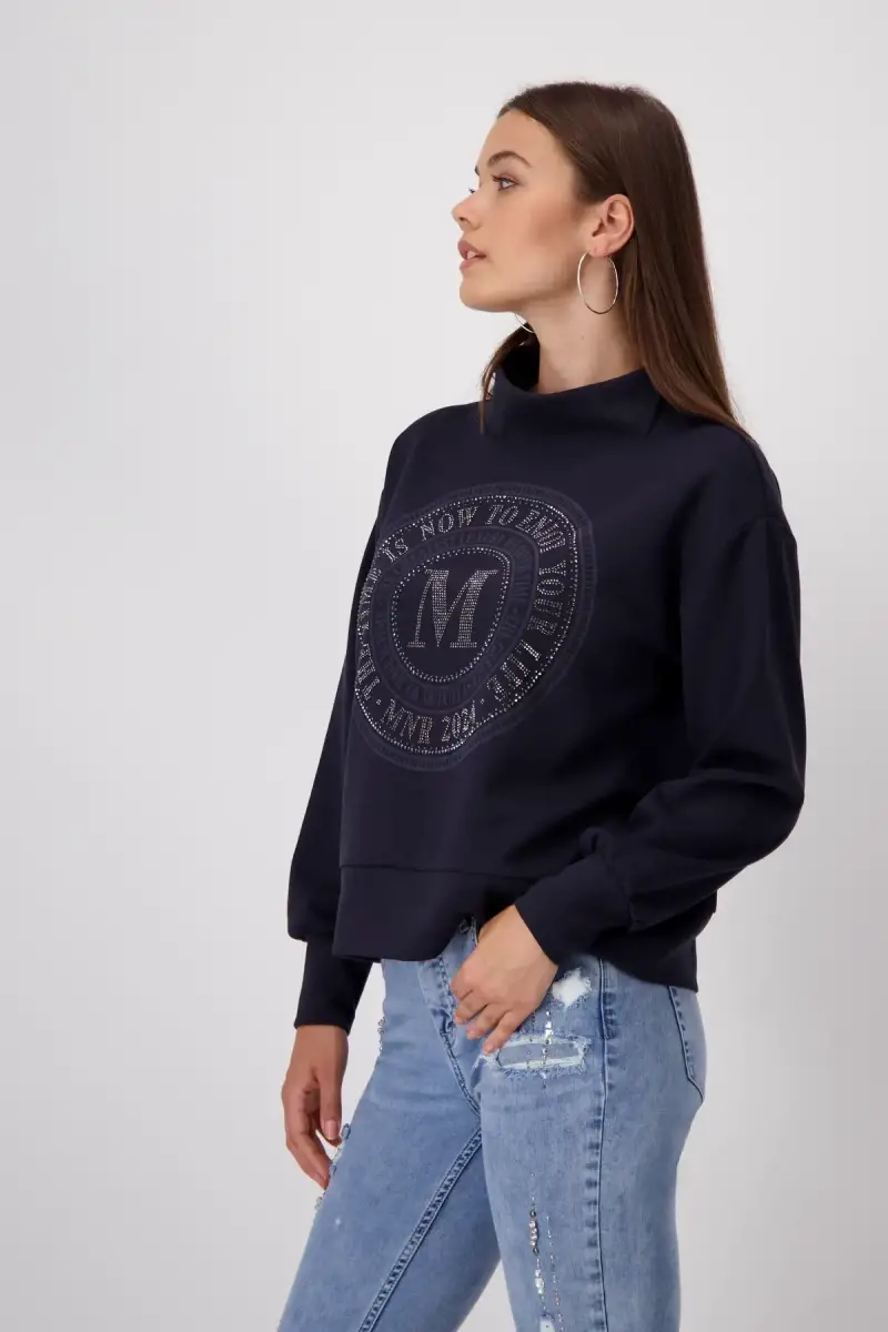 Monari Sweatshirt mit Emblem Print Riesige Ersparnisse