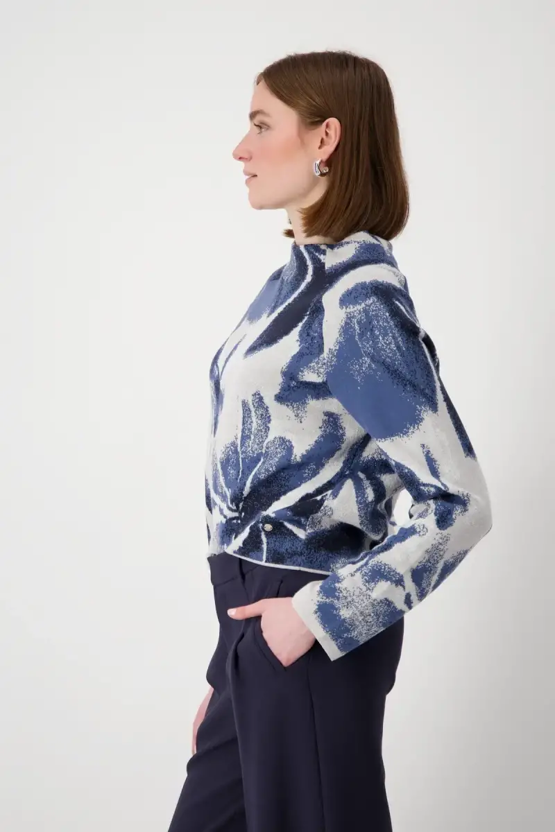 Monari Strickpullover mit Blumenmuster VIP-Rabatte