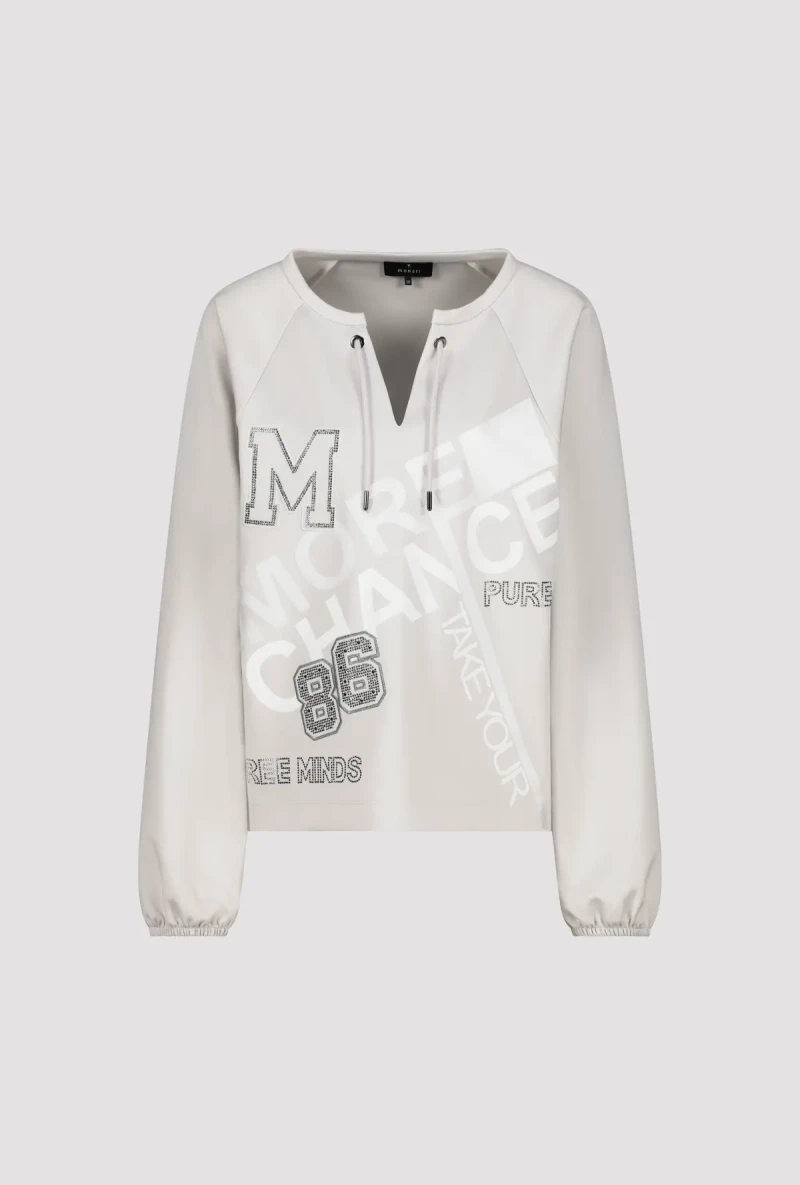 Monari Sweatshirt mit Schmuckschrift Super Sparpreis