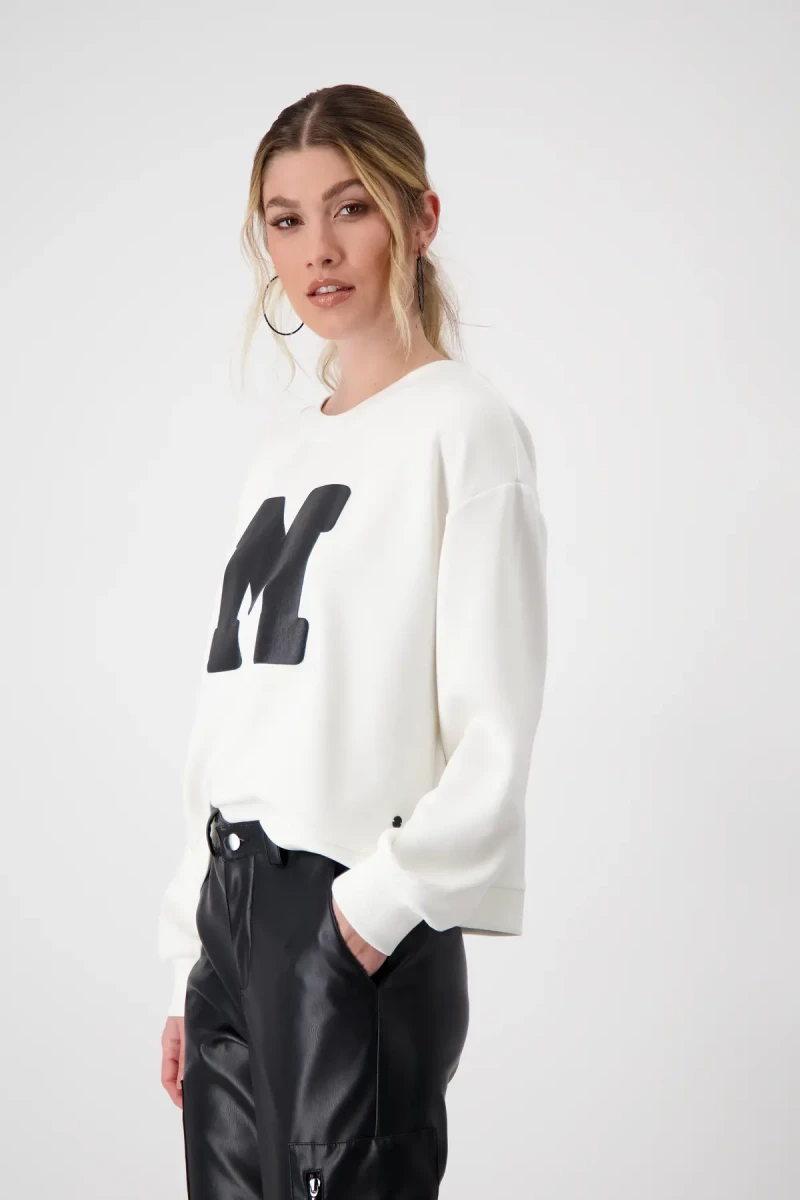 Monari Sweatshirt mit Buchstaben Print Kostenlose Rückgabe