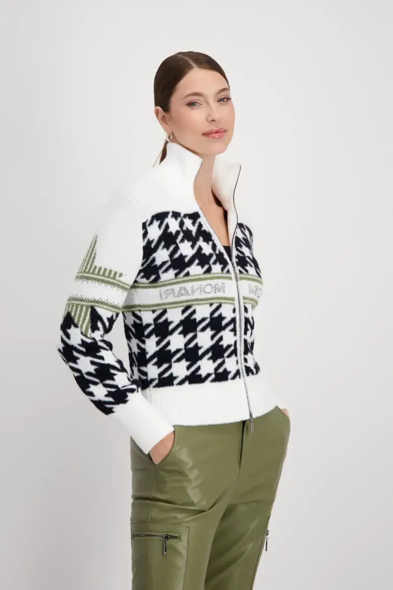 Monari Strickjacke mit Hahnentrittmuster Letzter Tag