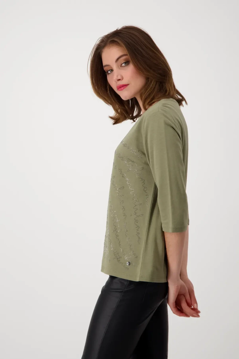 Monari Shirt mit Strass Schrift Outlet