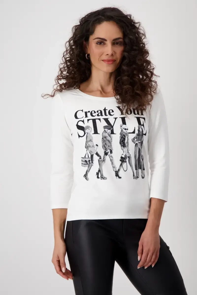 Monari Shirt mit Frauen Zeichnung