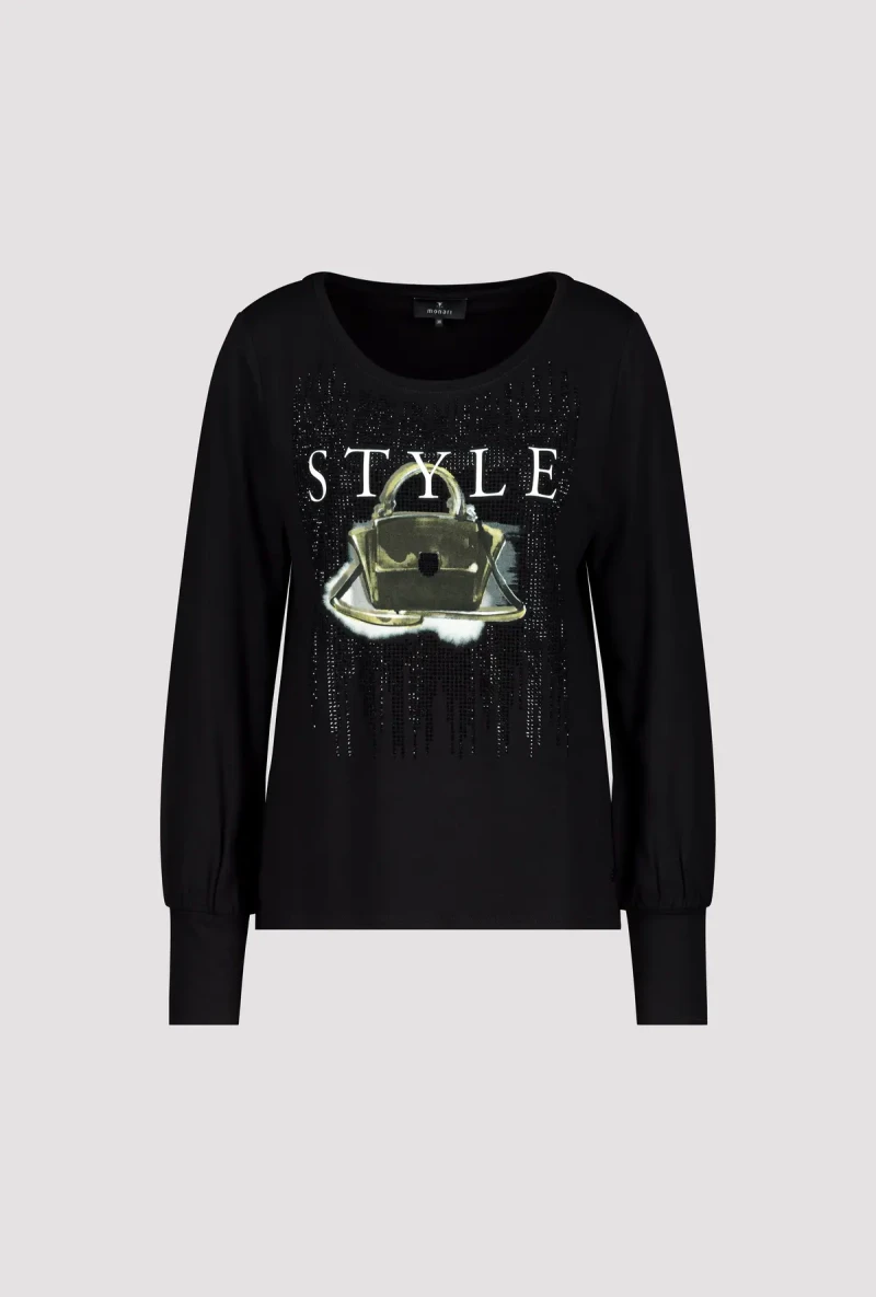 Monari Shirt mit Taschen Print Günstiger Verkauf