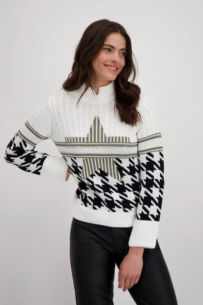 Monari Pullover mit Hahnentrittmuster Blitzverkäufe