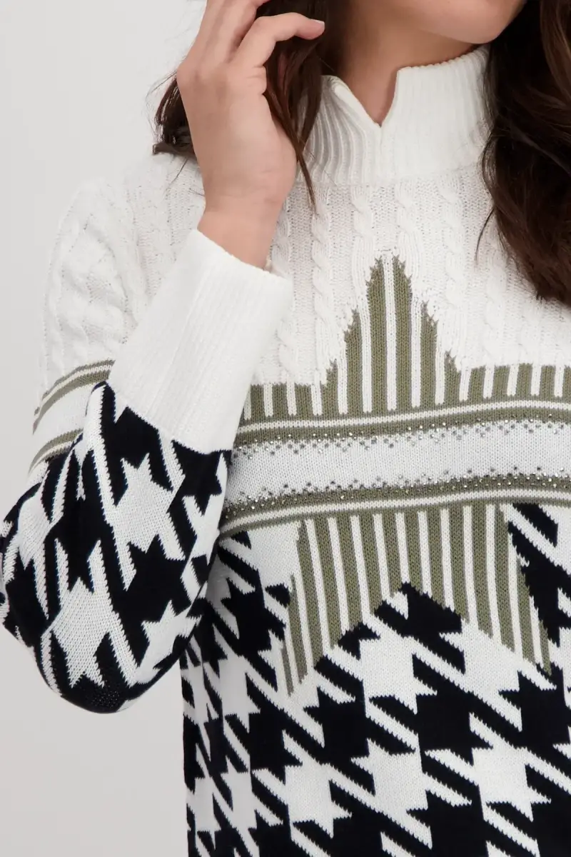 Monari Pullover mit Hahnentrittmuster Blitzverkäufe