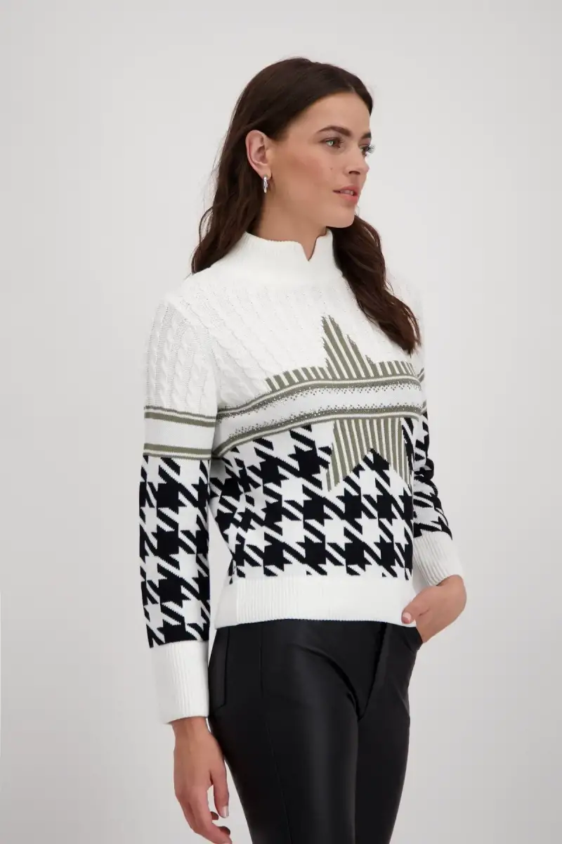 Monari Pullover mit Hahnentrittmuster Blitzverkäufe