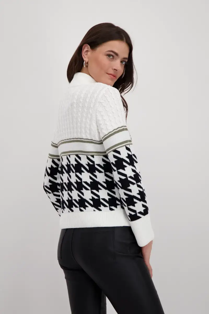Monari Pullover mit Hahnentrittmuster Blitzverkäufe