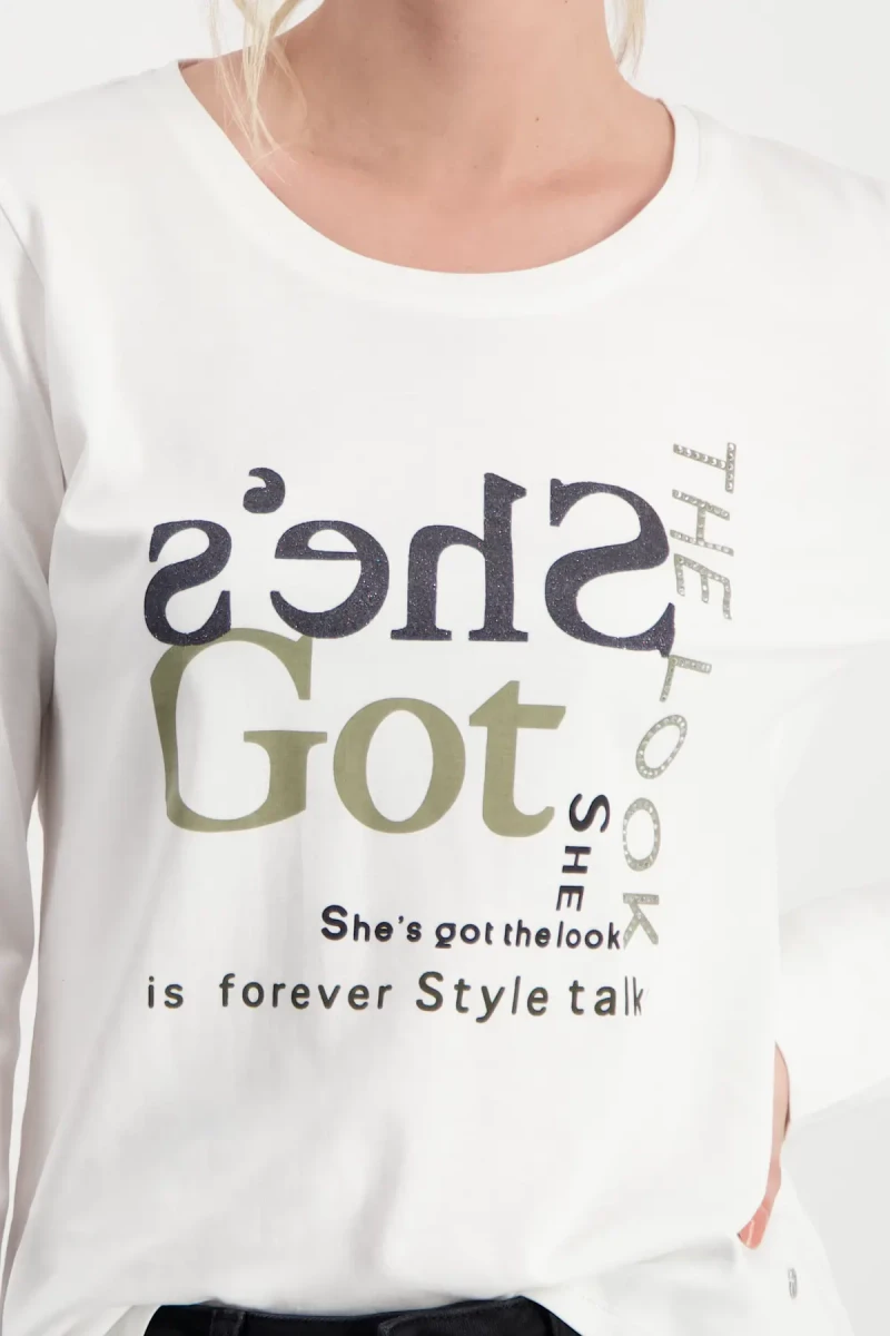 Monari Shirt mit Strass Schrift Limitierter Zeitrabatt